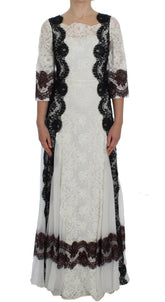 Dolce & Gabbana White Floral Lace Full Length Gown Dress -   -  Dolce & Gabbana.